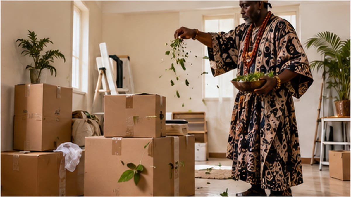 Purification d'un nouveau logement au milieu des cartons